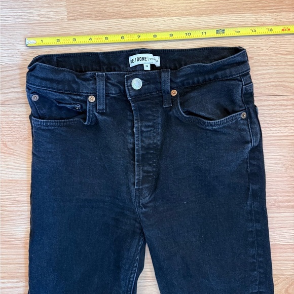 RE/DONE High Rise Stove Pipe Jeans in Jet Black Size 28 - Picture 7 of 8